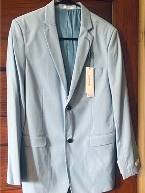 Calvin Klein Light Blue Single-Breasted Kids Blazer